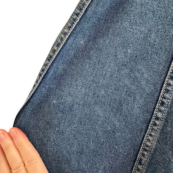 Vtg No Excuses Denim Button Front Skirt Sz 13/14 30” Waist Femme Fatale Patch - Picture 4 of 7